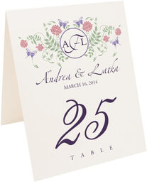 Photograph of Tented Butterfly Kisses Table Numbers