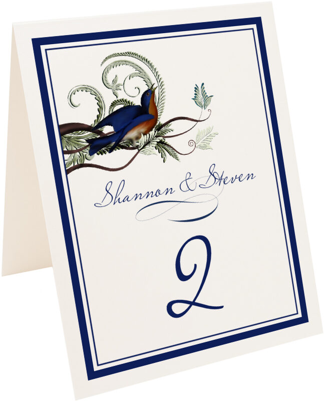 Photograph of Tented Elle Bluebird Table Numbers