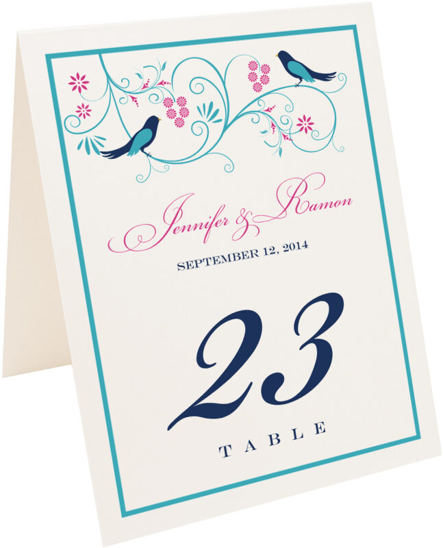 Photograph of Tented Leah and Luna Table Numbers