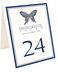 Photograph of Tented Painted Blue Butterfly Table Numbers