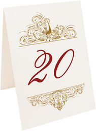 Photograph of Tented Pompous Peacock Table Numbers