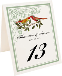 Photograph of Tented Two Red Birds - Windy Afternoon Table Numbers