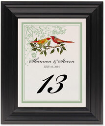 Framed Photograph of Two Red Birds - Windy Afternoon Table Numbers