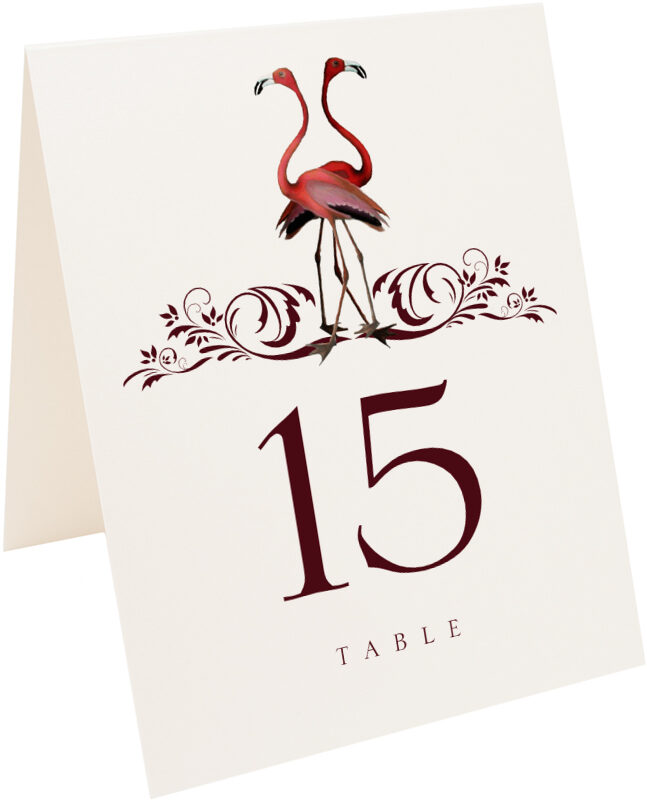 Photograph of Tented Fiery Flamingos Table Numbers