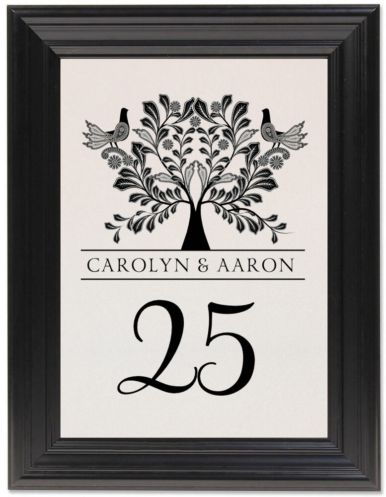 Framed Photograph of Love Dove Table Numbers