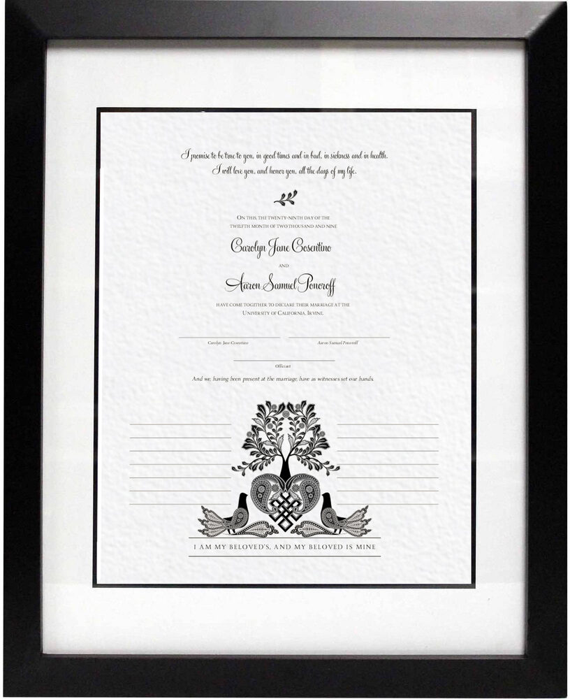 Photograph of Love Dove Wedding Certificates