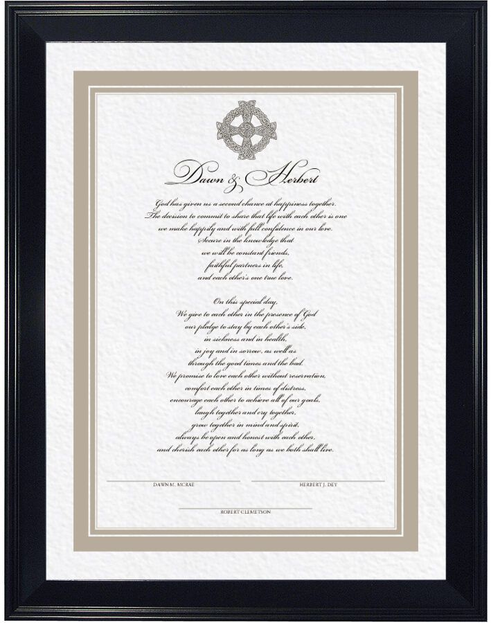 Photograph of Celtic Cross 04 Wedding Certificates