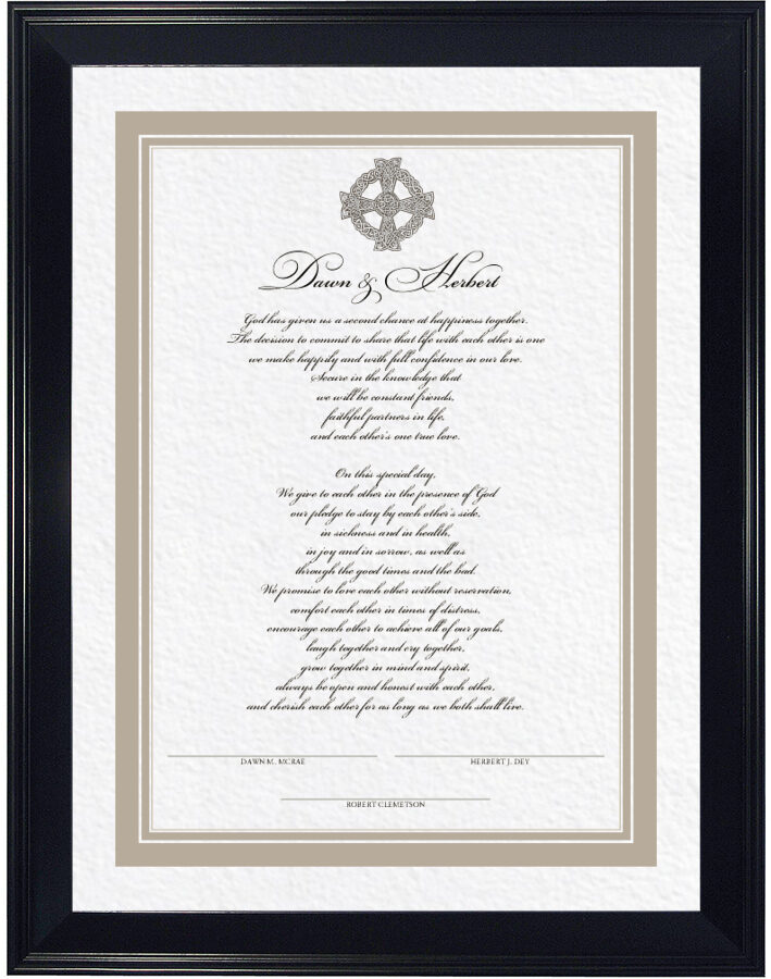 Photograph of Celtic Cross 04 Wedding Certificates