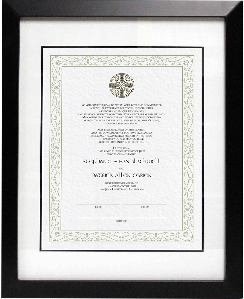 Photograph of Celtic Cross 07 Wedding Certificates