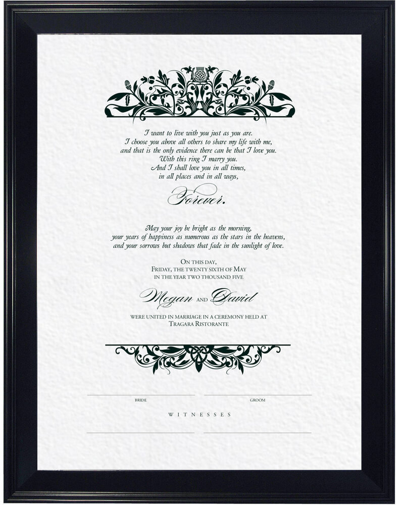 Photograph of Scott's Garden Wedding Certificates