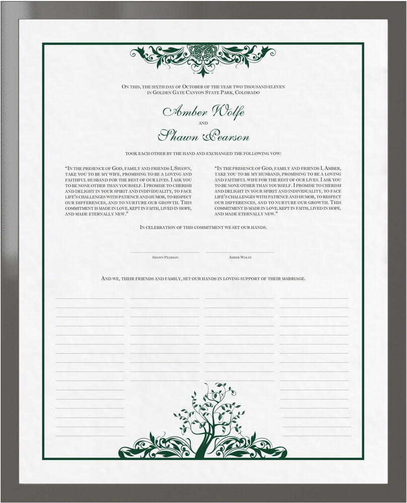 Photograph of Tree of Life-Top and Bottom Wedding Certificates