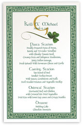 Photograph of Wispy Shamrock Wedding Menus