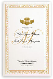 Photograph of Gold Claddagh Wedding Programs