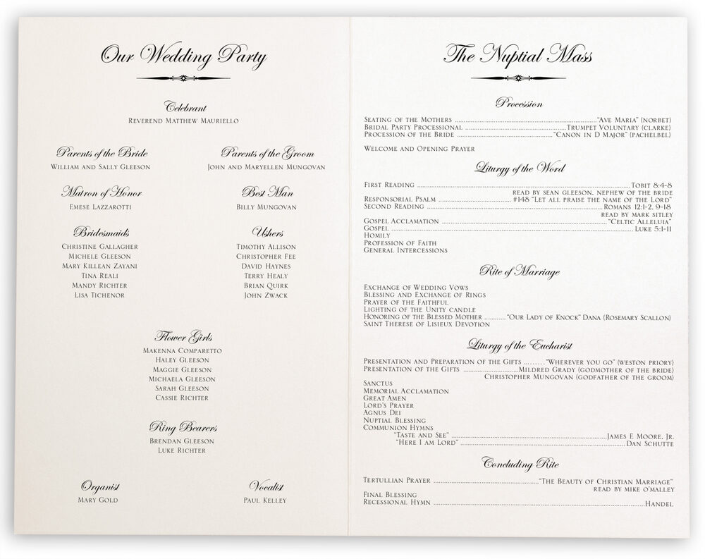 Photograph of Gold Claddagh Wedding Programs