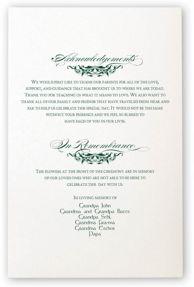 Photograph of Scott's Garden Wedding Programs