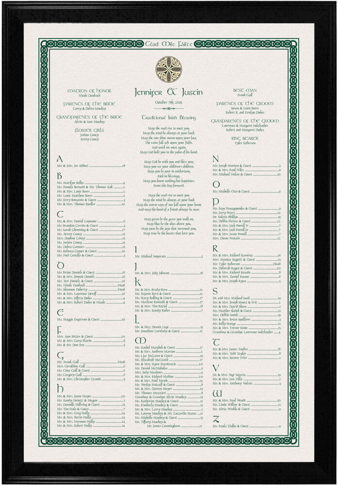 Photograph of Céad Míle Fáilte - A Thousand Welcomes Seating Charts