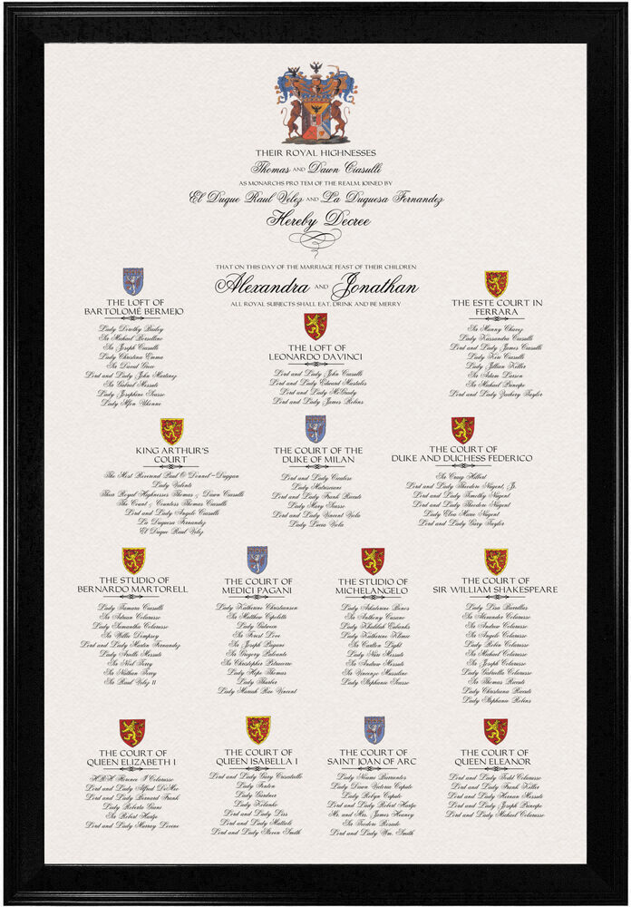 Photograph of Coat of Arms Seating Charts