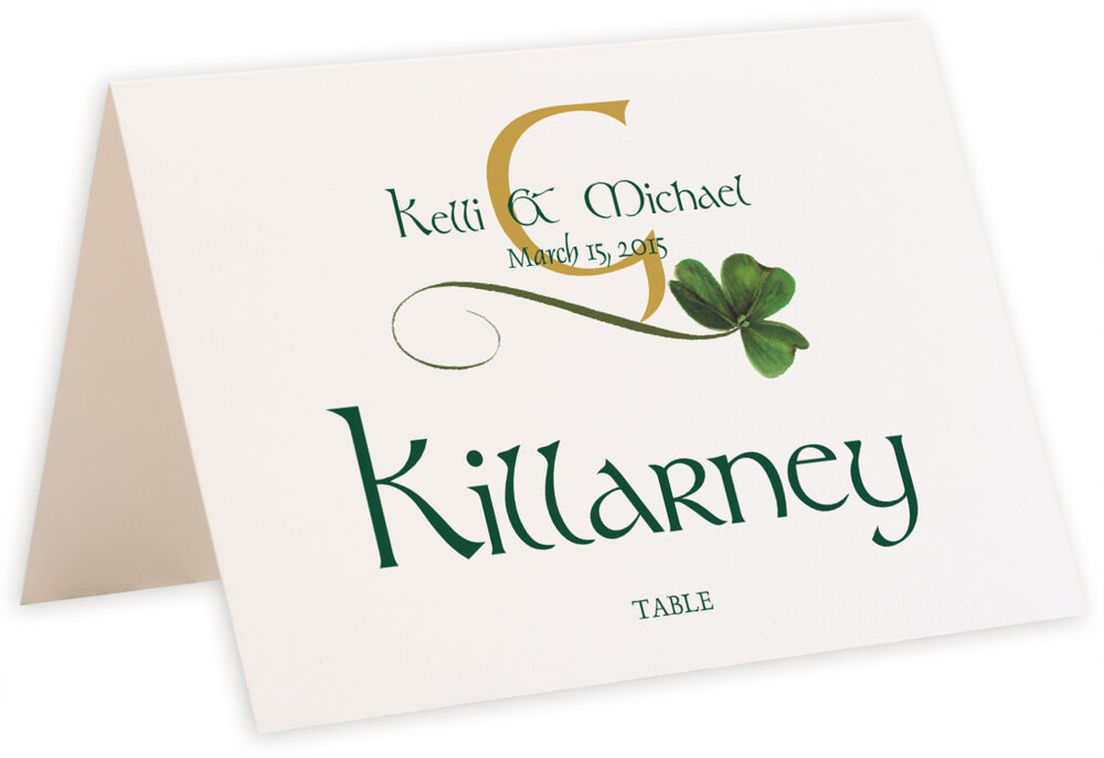 Photograph of Tented Wispy Shamrock Table Names