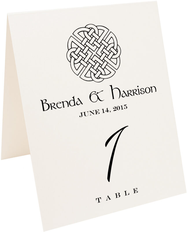 Photograph of Tented Celtic Knot Assortment Table Numbers