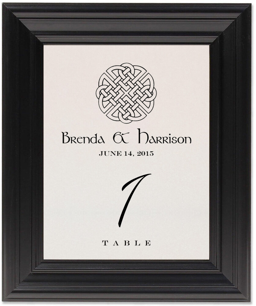 Framed Photograph of Celtic Knot Assortment Table Numbers
