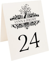 Photograph of Tented Celtic Tree of Life Monogram Table Numbers