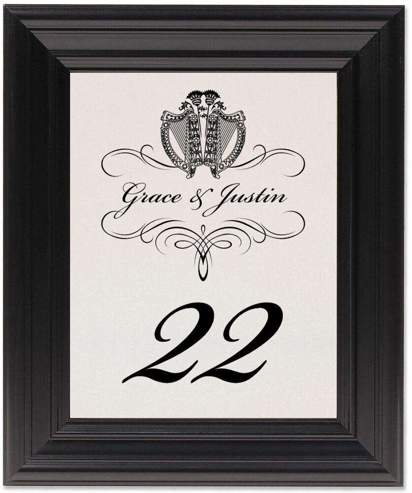Framed Photograph of Harp and Thistle Flourish Table Numbers