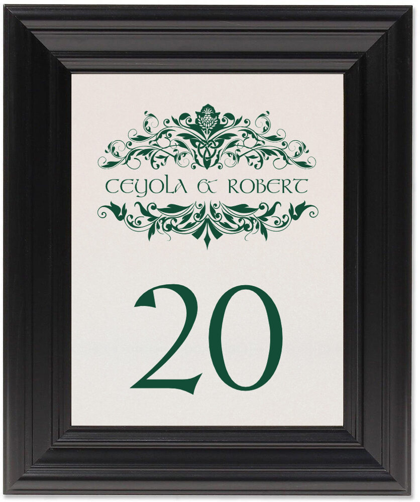 Framed Photograph of Murphy's Thistle Table Numbers