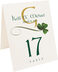 Photograph of Tented Wispy Shamrock Table Numbers
