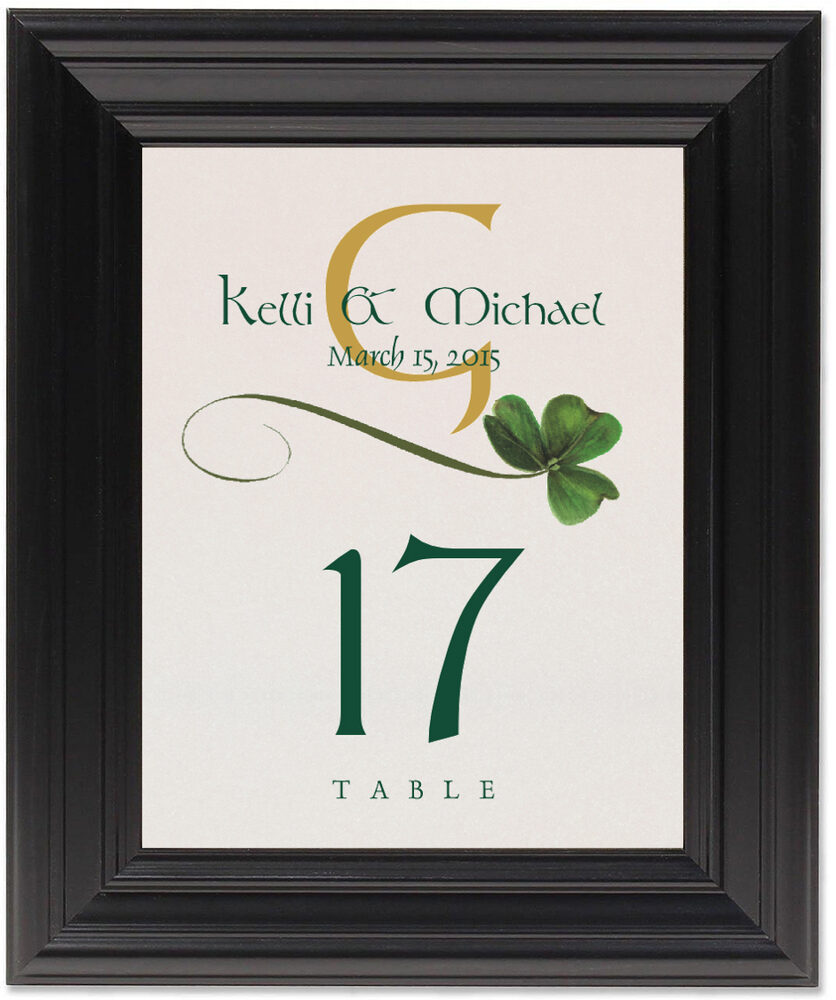 Framed Photograph of Wispy Shamrock Table Numbers