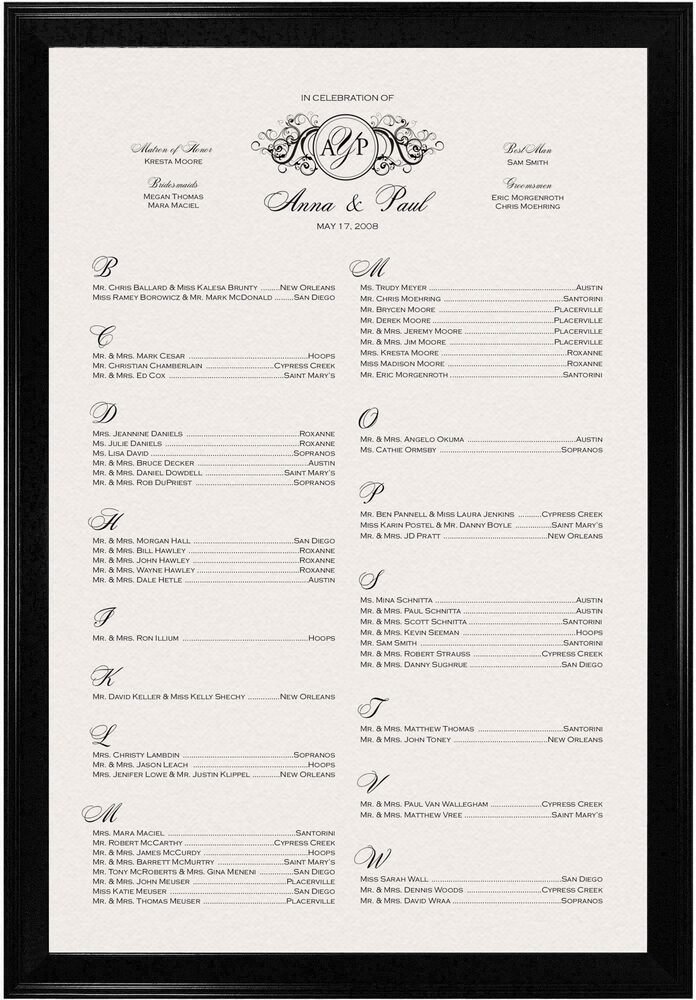 Photograph of Curly Sue Seating Charts