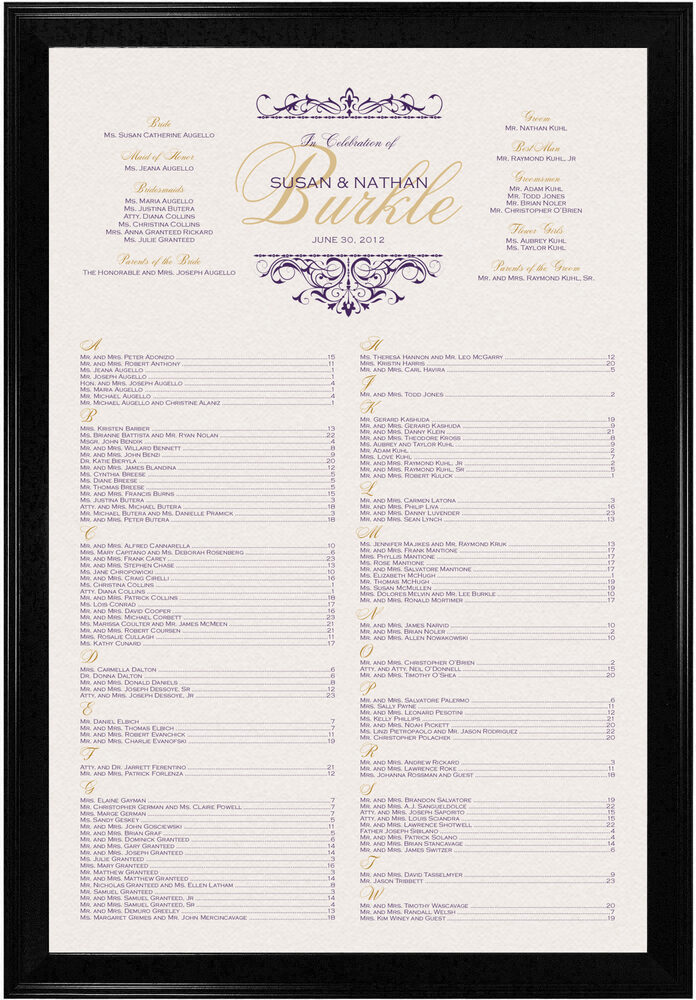 Photograph of Emerson Vintage Monogram Seating Charts