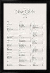 Photograph of Poem Script Monogram Seating Charts