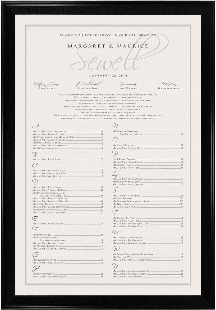 Photograph of Scriptina and Imperial Seating Charts