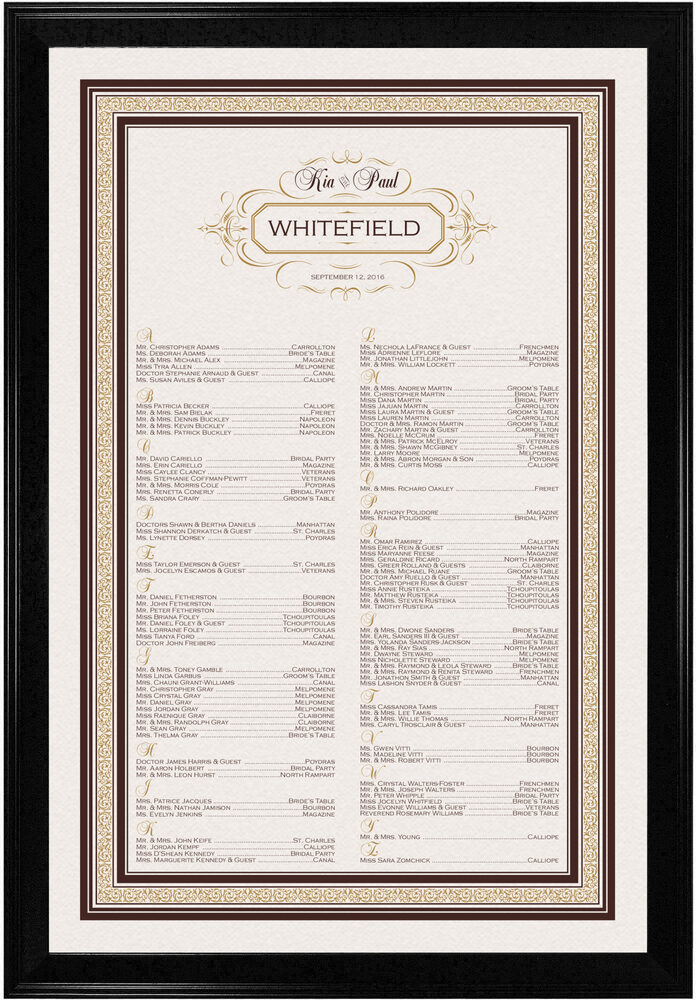 Photograph of Victorian Flourish Seating Charts