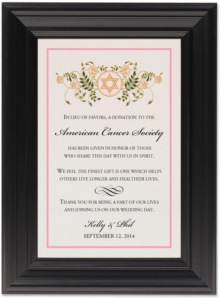 Framed Photograph of Colorful Shield of David Donation Cards