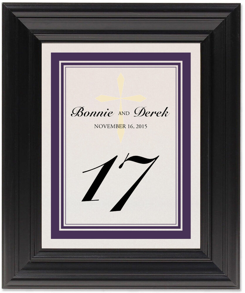 Framed Photograph of Christian Cross 02 Table Numbers