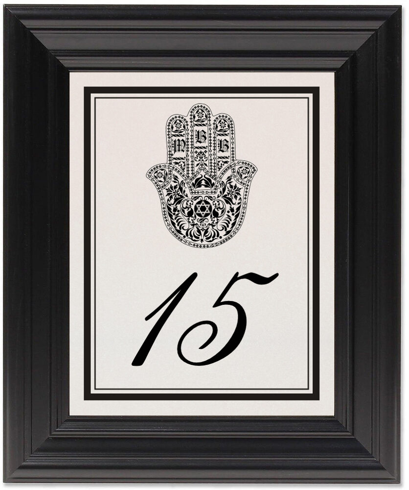 Framed Photograph of Hand of Miriam Table Numbers