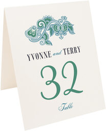 Photograph of Tented Rasm e Henna Table Numbers