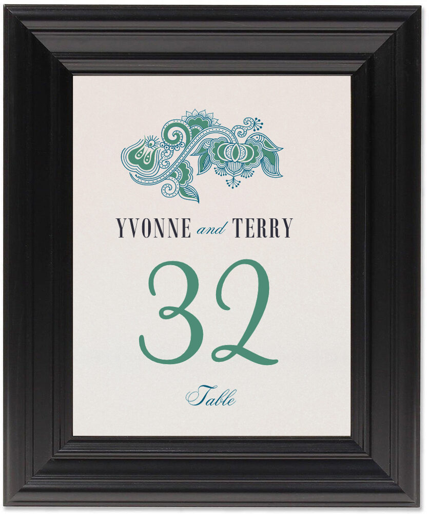 Framed Photograph of Rasm e Henna Table Numbers