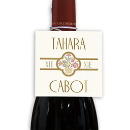 Photograph of Cherry Blossom Seal Chinese Monogram Favor Tags