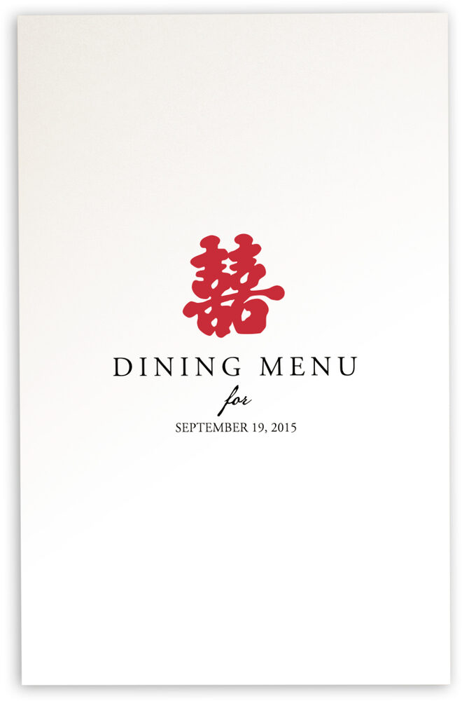 Photograph of Chinese Double Happiness 07 Wedding Menus