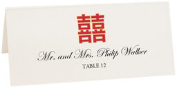 Photograph of Tented Chinese Double Happiness Place Cards