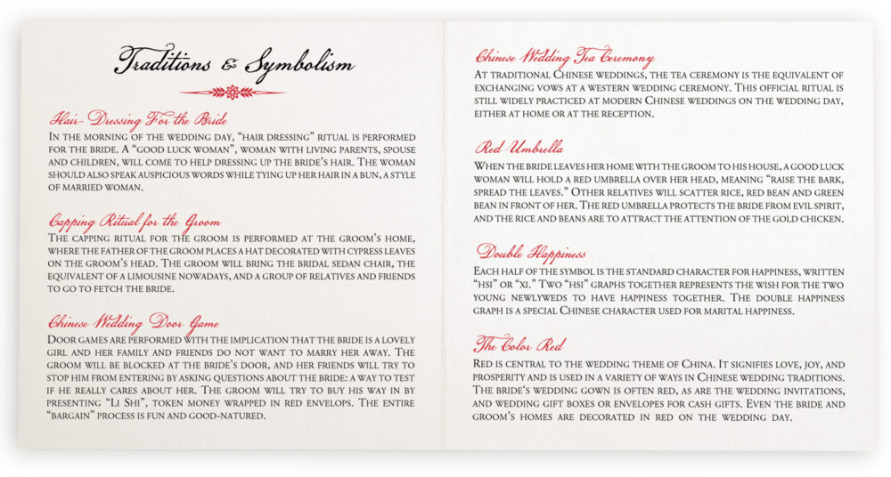 Red Chinese Double Happiness and Phoenix Wedding and Ceremony Programs ...