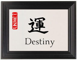 Framed Photograph of Japanese Calligraphy (Sentiments) Table Names