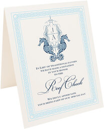 Photograph of Tented Seahorse Flourish Frame Donation Cards