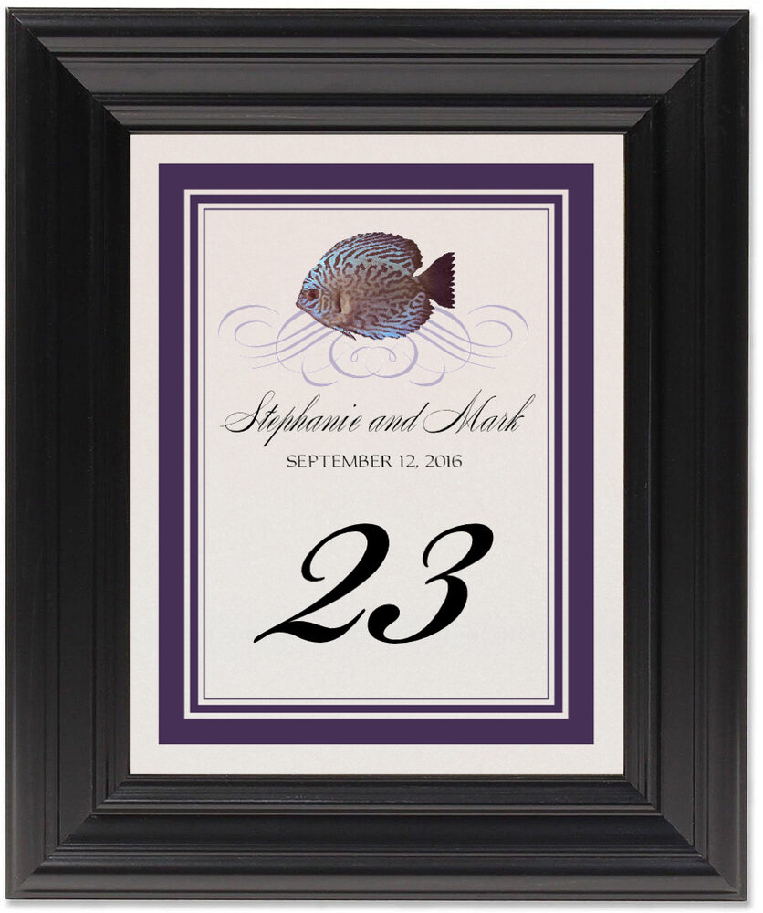 Framed Photograph of Blue Fish Superswirl Table Numbers