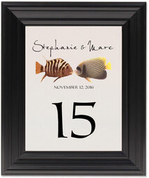 Framed Photograph of Kissing Fish Table Numbers