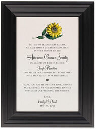 Framed Photograph of Sunflower Donation Cards