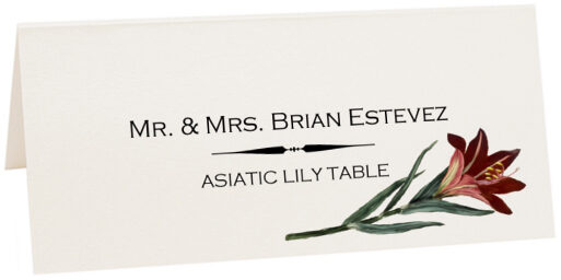 Photograph of Tented Asiatic Lily Place Cards