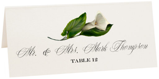 Photograph of Tented Calla Lily Monogram Place Cards